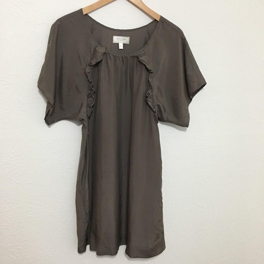 Slate Grey Ruffle Shift Dress - Moulinette Soeurs